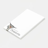 Post-it® Nom de chat de dessin animé gris drôle et abeille (Incliné)