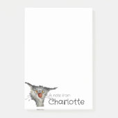 Post-it® Nom de chat de dessin animé gris drôle et abeille (Devant)