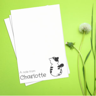 Post-it® Nom de chat de dessin animé noir blanc mignon
