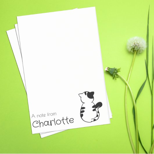 Post-it® Nom de chat de dessin animé noir blanc mignon