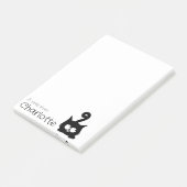 Post-it® Nom de chat de dessin animé noir mignon (Incliné)