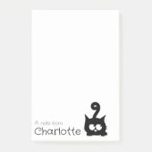 Post-it® Nom de chat de dessin animé noir mignon (Devant)