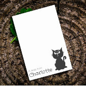 Post-it® Nom de chat de dessin animé noir mignon