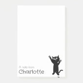 Post-it® Nom de chat de dessin animé noir mignon (Devant)