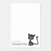 Post-it® Nom de chat de dessin animé noir mignon (Devant)