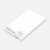 Post-it® Nom de chat de dessin animé noir mignon (Incliné)