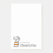 Post-it® Nom de chat de dessin animé orange mignon (Devant)