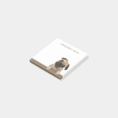 Post-it® Nom de chien Pug mignon personnalisé (Incliné)