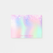 Post-it® Nom de confetti rose rose holographique (Devant)