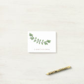 Post-it® Nom de feuille verte élégant Notes post-it (Sur un bureau)