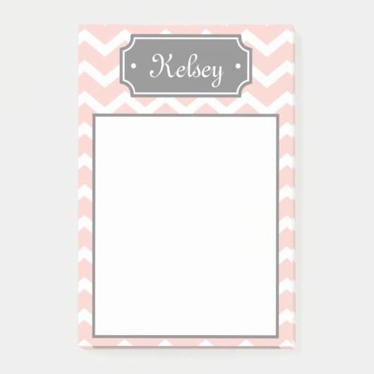 Post-it® Nom de gris rose rose élégant (Devant)