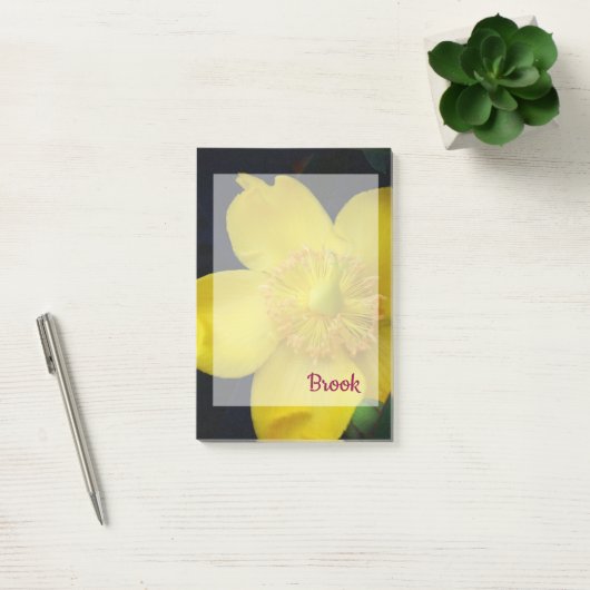 Post-it® Nom de la fleur jaune Notes post-it (Bureau)