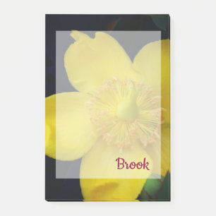 Post-it® Nom de la fleur jaune Notes post-it