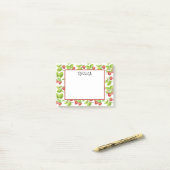 Post-it® Nom de l'aquarelle de fraise rouge (Sur un bureau)