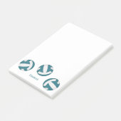 Post-it® Nom de l'athlète ou de l'entraîneur blanc turquois (Incliné)