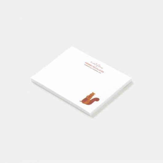 Post-it® Nom de l'écureuil mignon et note de contact (Incliné)