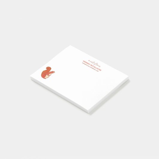 Post-it® Nom de l'écureuil mignon et note de contact (Incliné)