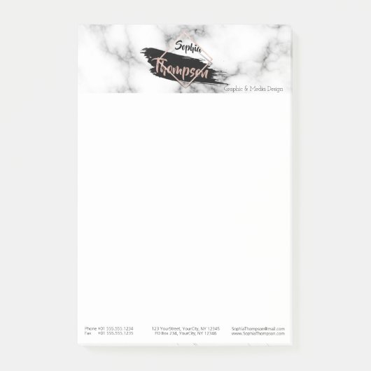 Post-it® Nom de l'empreinte de peinture de marbre moderne - (Devant)