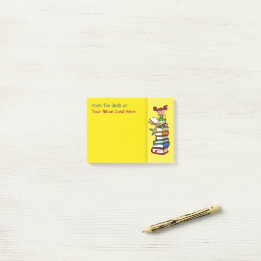 Post-it® Nom de l'enseignant, note de bureau organisatrice (Sur un bureau)