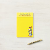 Post-it® Nom de l'enseignant note livre jaune amusante fill (Sur un bureau)