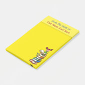 Post-it® Nom de l'enseignant note livre jaune amusante fill (Incliné)