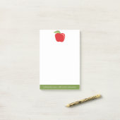 Post-it® Nom de l'enseignant personnalisé avec Apple modern (Sur un bureau)