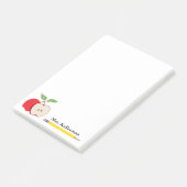 Post-it® Nom de l'enseignant Red Apple Yellow Pencil School (Incliné)