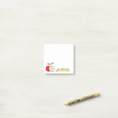 Post-it® Nom de l'enseignant Red Apple Yellow Pencil School (Sur un bureau)