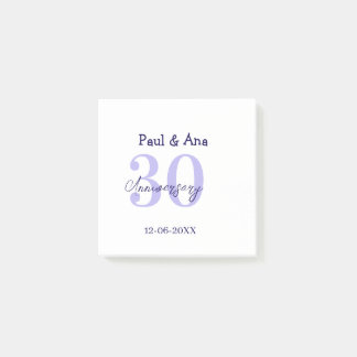 Post-it® nom de lettre gras violet 30e anniversaire simple