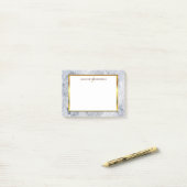 Post-it® Nom de monogramme d'or de pierre de marbre de (Sur un bureau)