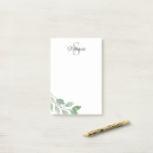 Post-it® Nom de monogramme personnalisé Aquarelle (Sur un bureau)