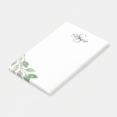 Post-it® Nom de monogramme personnalisé Aquarelle (Incliné)