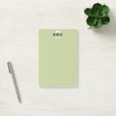 Post-it® Nom de monogramme vert de sauge moderne (Bureau)