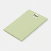 Post-it® Nom de monogramme vert de sauge moderne (Incliné)