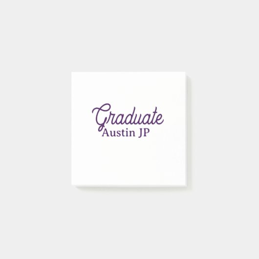 Post-it® nom de remise de diplôme violet simple minimal sty (Devant)