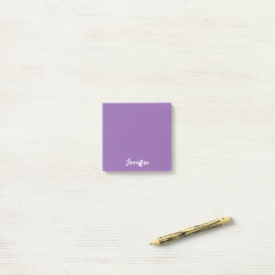Post-it® Nom de script blanc pourpre personnalisé