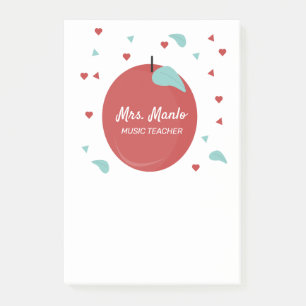 Post-it® Nom de script enseignant Apple Red