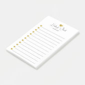 Post-it® Nom de script Monogramme Cœur Doré (Incliné)