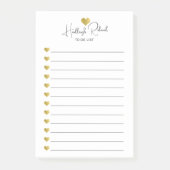 Post-it® Nom de script Monogramme Cœur Doré (Devant)