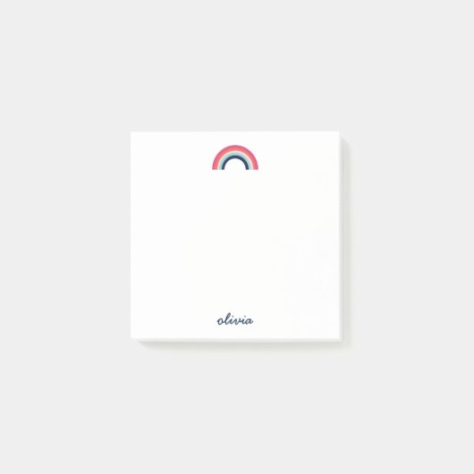 Post-it® Nom de script Rainbow personnalisé (Devant)