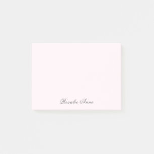 Post-it® Nom de script rose personnalisé
