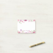 Post-it® Nom de script Roses aquarelle (Sur un bureau)