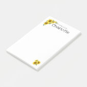 Post-it® Nom de tournesol jaune d'aquarelle (Incliné)