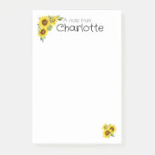 Post-it® Nom de tournesol jaune d'aquarelle (Devant)
