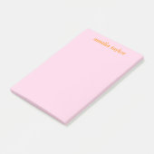 Post-it® Nom d'enseignant personnalisé rose et orange (Incliné)