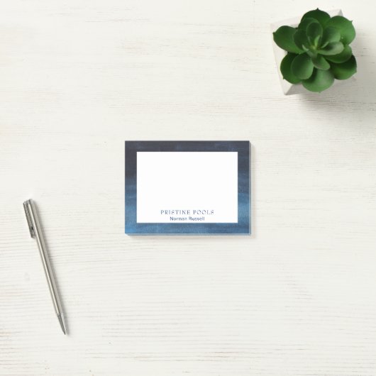 Post-it® Nom d'entreprise simple Bleu marine Moderne (Bureau)