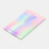 Post-it® Nom des gouttes holographiques rose violet (Incliné)