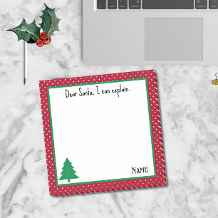 Post-it® Nom, Drôle Cher Père Noël Rouge Blanc Pois