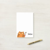 Post-it® Nom Drôle de Chat Tigre (Sur un bureau)
