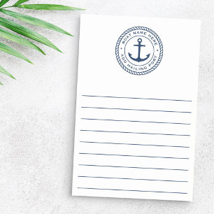 Post-it® Nom du bateau et port d'immatriculation ancre naut